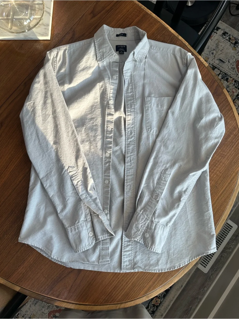 J. Crew Men’s White Lightweight Button-Up Shirt Jacket